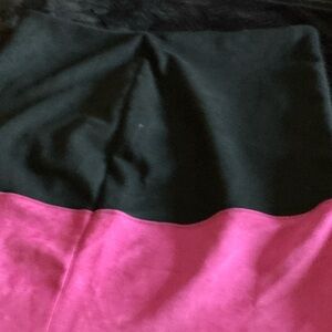 Black and Hot Pink Colorblock Skirt